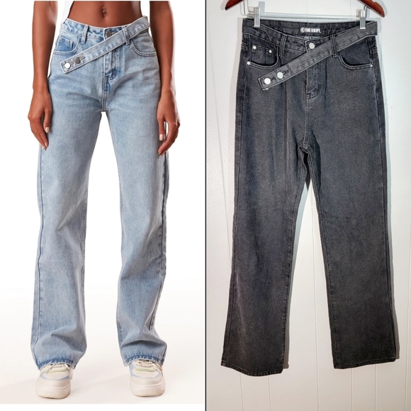 Dolls Kill Jeans Dolls Kill The Kript Gunner Straight Leg High Rise Black Jeans Medium